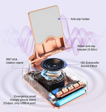 Gifts for Women Girls, Bluetooth Speaker Phone Stand with Charging Function