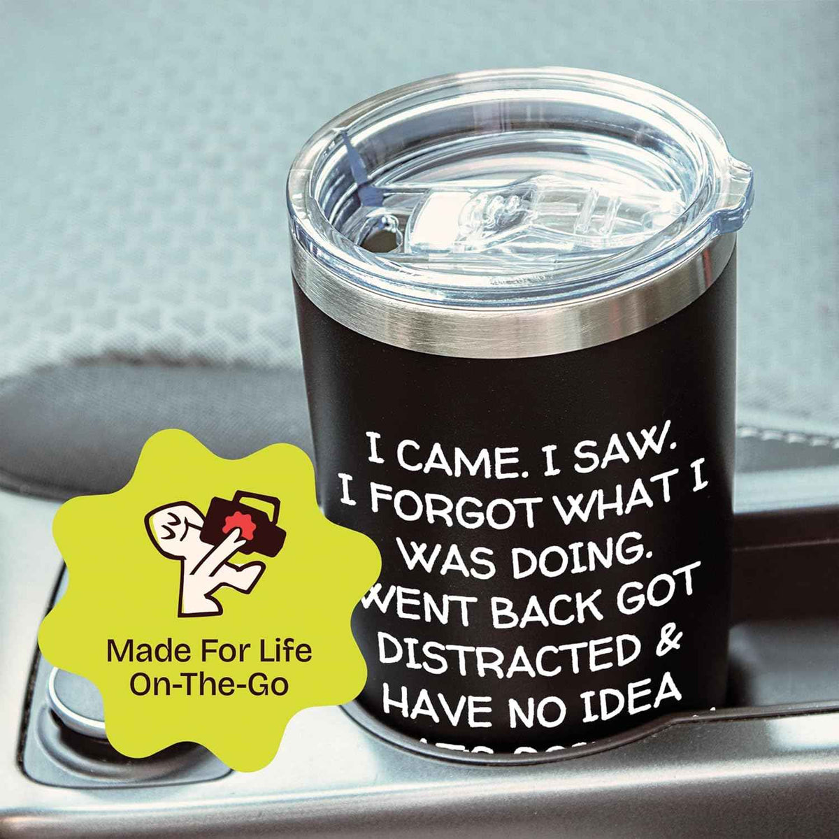 KLUBI Birthday Gifts for Women Men - I Came I Saw I Forgot Tumbler 20oz Black Gag Gifts Funny Adult Grandpa for Him Drinking Cups for Elderly Senior Citizen 65th Birthday Gifts, 75th, 40th, 50th, 60th