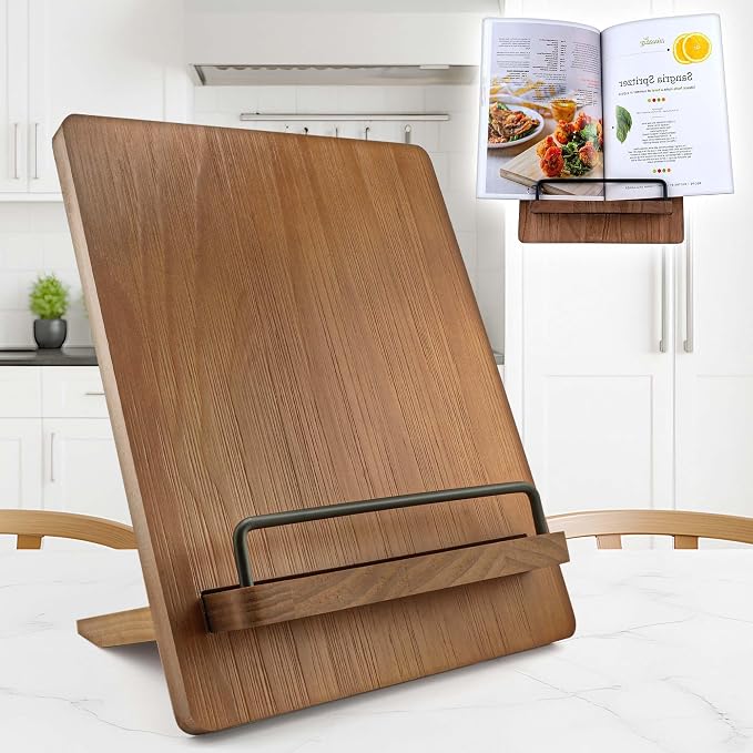 Adjustable Wood Cookbook Stand - Field & Blessing