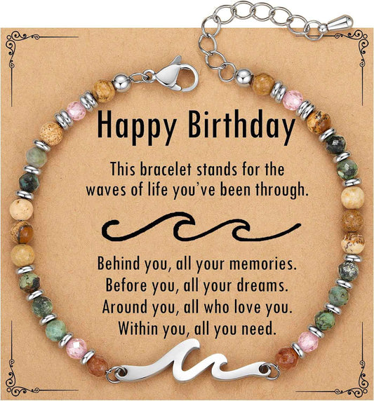 TONY & SANDY Friend Gifts for Women, Unique Birthday Gifts for Women, Sister Gift from Sister, Wave Bracelet, Christmas Stocking Stuffers for Woman Female, Bestie Friendship Bracelets