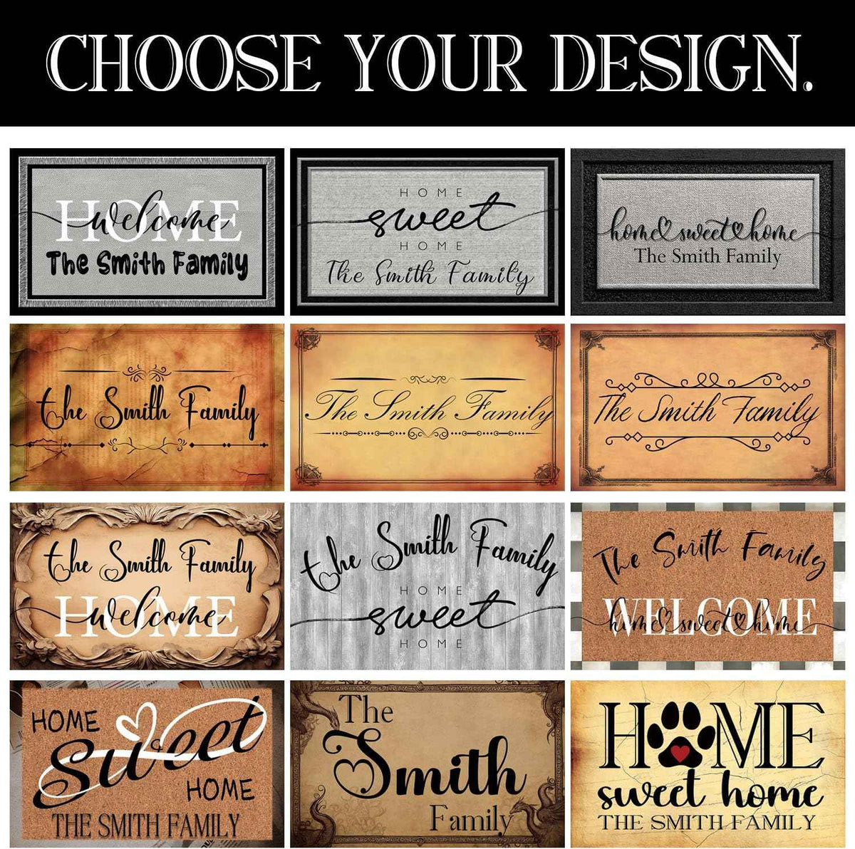 Ship Next Day, Personalized Door Mat, Custom Doormat with Family Name, Housewarming Gifts, Wedding Gifts for Couple, Customized Door Mat for Outdoor Decor, Anti-Slip Backing