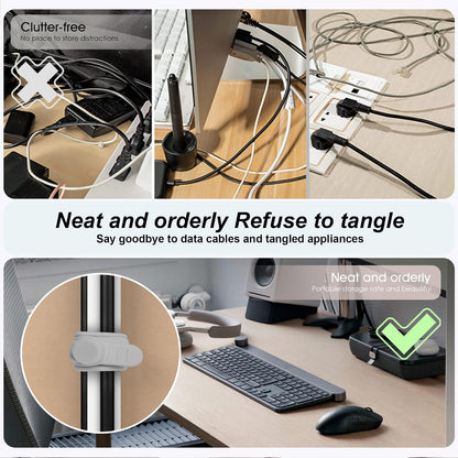 Silicone Cable Ties, Cord Organizer Cable Management,2Sizes-Grey