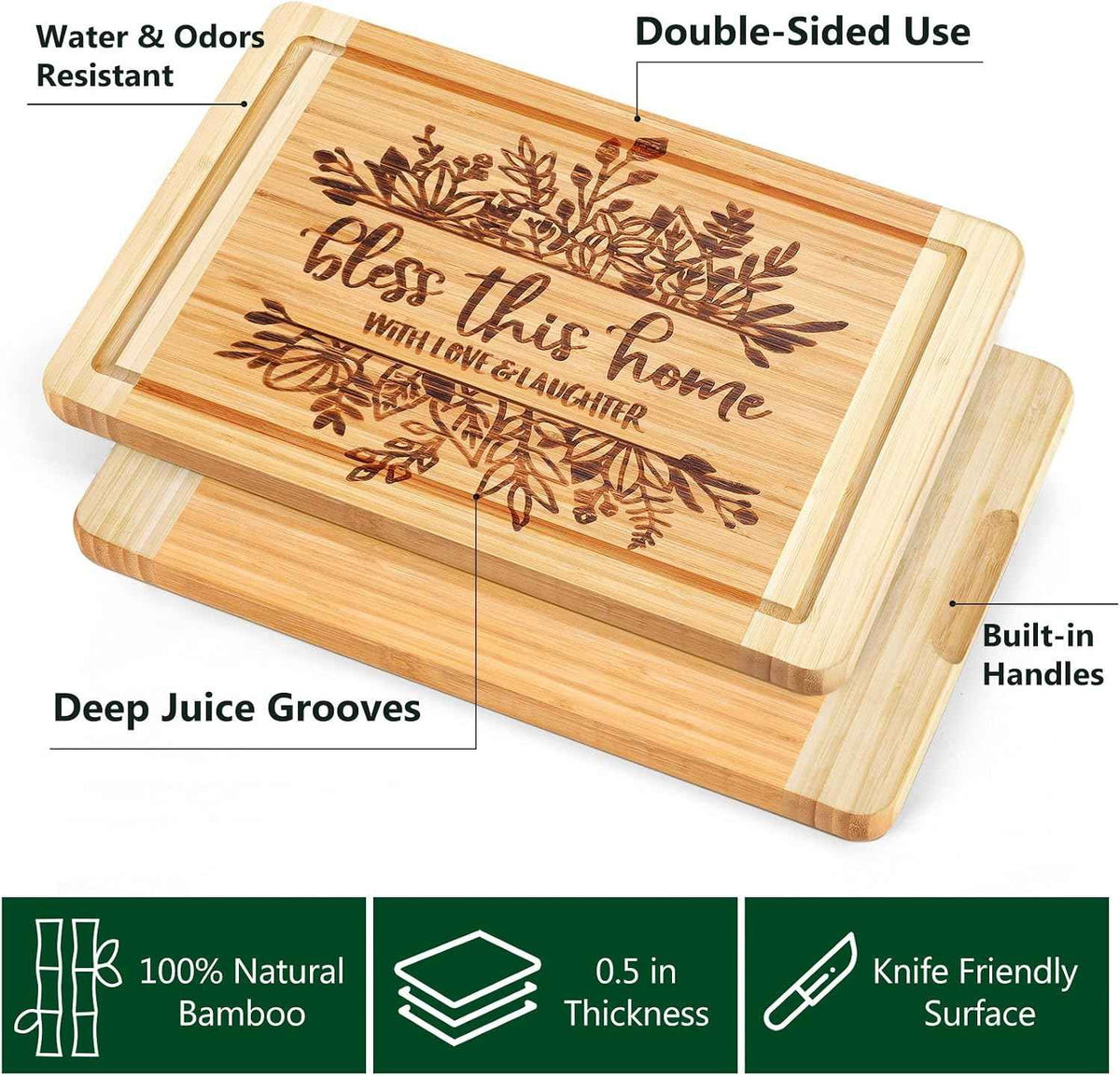 House Warming Gifts New Home, Engraved Cutting Board Housewarming Gifts | New Home Gift Ideas for New Homeowner, New House Gifts for Women Men Couple Neighbor Friend Family - Bless This Home