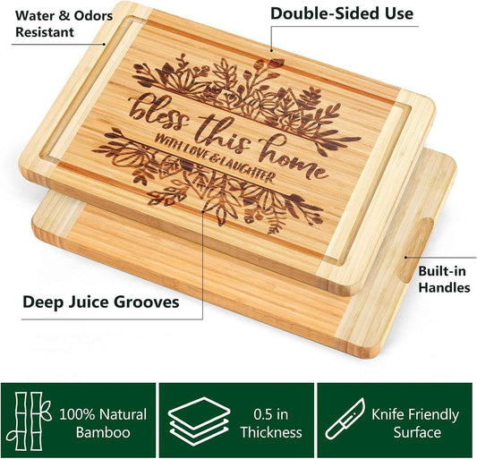 House Warming Gifts New Home, Engraved Cutting Board Housewarming Gifts | New Home Gift Ideas for New Homeowner, New House Gifts for Women Men Couple Neighbor Friend Family - Bless This Home