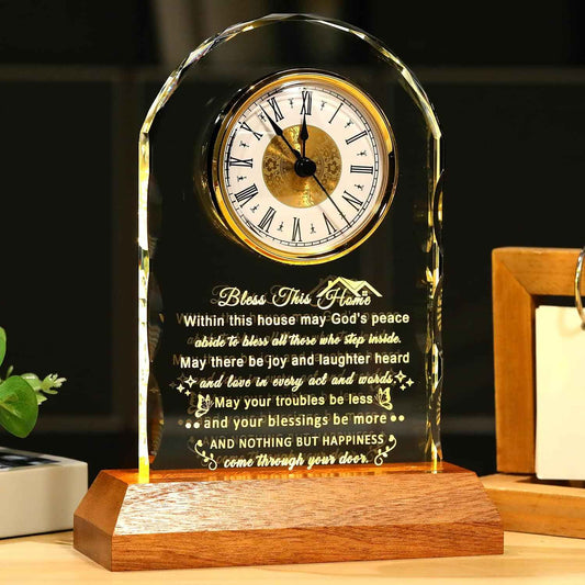 Ornalrist House Warming Gifts New Home Clock with LED Wooden Light Base | New Home Gift Ideas for Couples & Friends, Housewarming Gifts for Women Men Houseowners, Closing Gift for House Buyers