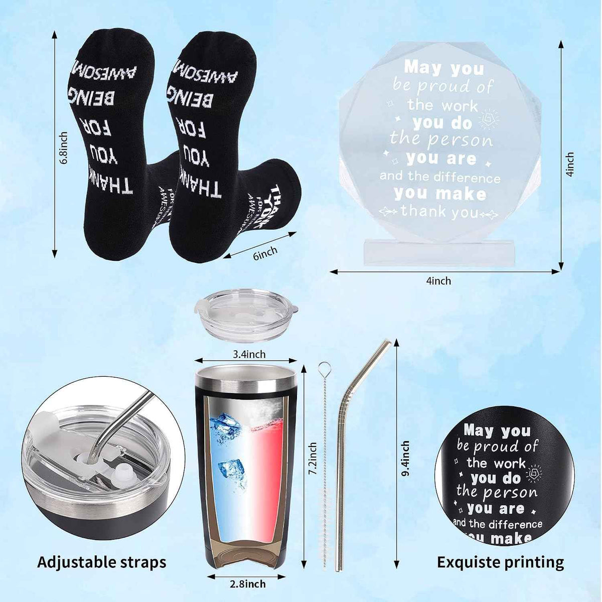 Kolewo4ever 9 Pieces Employee Appreciation Gifts for Men Christmas Gifts Thank You Gift May you Be Proud Gift for Team Coworkers Farewell Male Friend