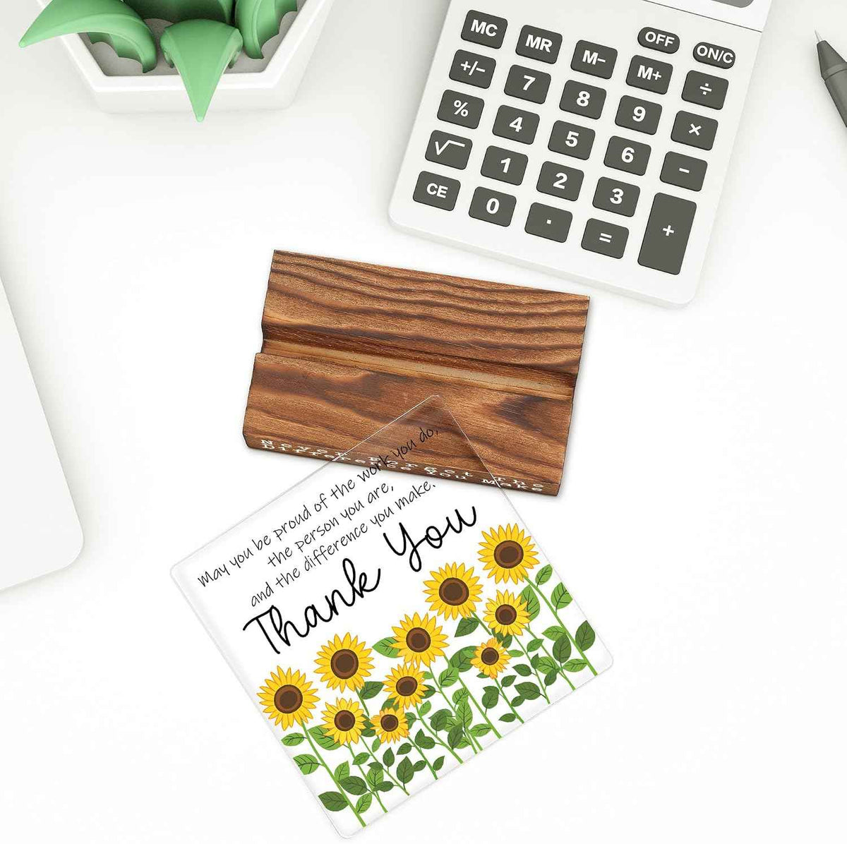 Thank You Gift Desk Decor Sign for Coworker Teacher Nurse, Appreciation Gift for Women Men, Inspirational Desk Decor Gift Idea, Employee Recognition Retirement Farewell Gift Plaque - FSF812