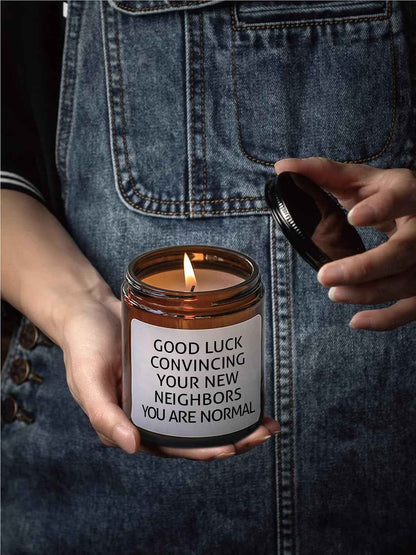 House Warming Gifts New Home, 7oz Sandalwood Rose Housewarming Candle, New Home Gift Ideas, Funny Housewarming Gifts, Good Luck Convincing Your Neighbors You're Normal