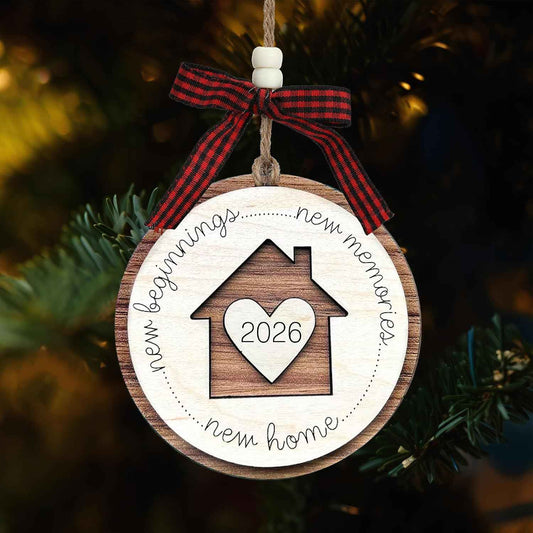 New Home Ornament 2026 House Warming Gifts New Home Decor Housewarming Gifts House Essentials for Owners Couple Family Wooden Gift Ideas Christmas Ornament