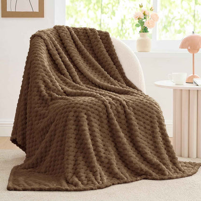 Brown Jacquard Cozy Throw Blanket