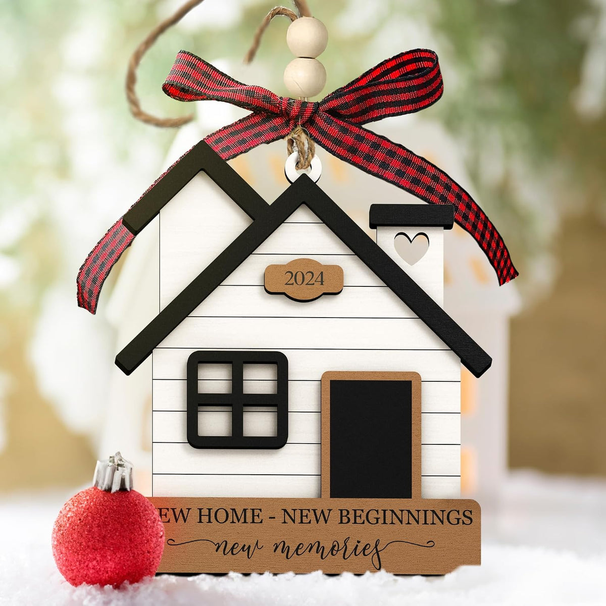 MAPDTWO House Warming Gifts New Home - Housewarming Gifts for New House, Women - New Home Gift Ideas for Couple - Wooden Ornament