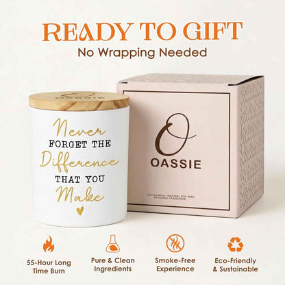 OASSIE Thank You Gifts for Women Men - Vanilla Lavender Candle 10 oz | Employee Appreciation Gifts for Coworkers, Nurse Teacher Gift For Women Boss, Long Lasting Candle, Frosted Glass Jar with Lid