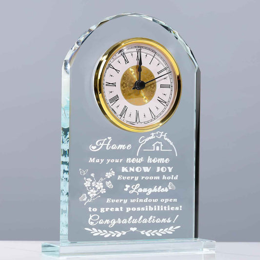 Qianwei House Warming Gifts New Home - Crystal Clock Gifts for Home Decor - Best Unique Housewarming Decor Ideas for New House Homeowner Men Friend Family | Home Decor Best Unique Housewarming Decoration Present Gifts Ideas For New House Homeowner Coup...