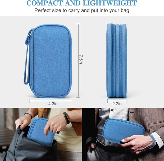FYY Electronic Organizer, Travel Tech Pouch Bag, Cable Organizer Cyan