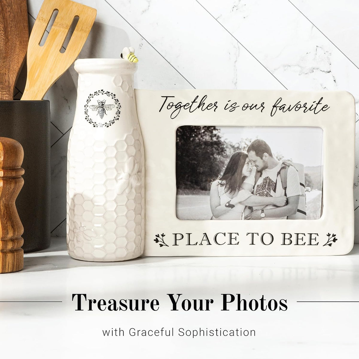 Ceramic Bee Vase & Photo Frame