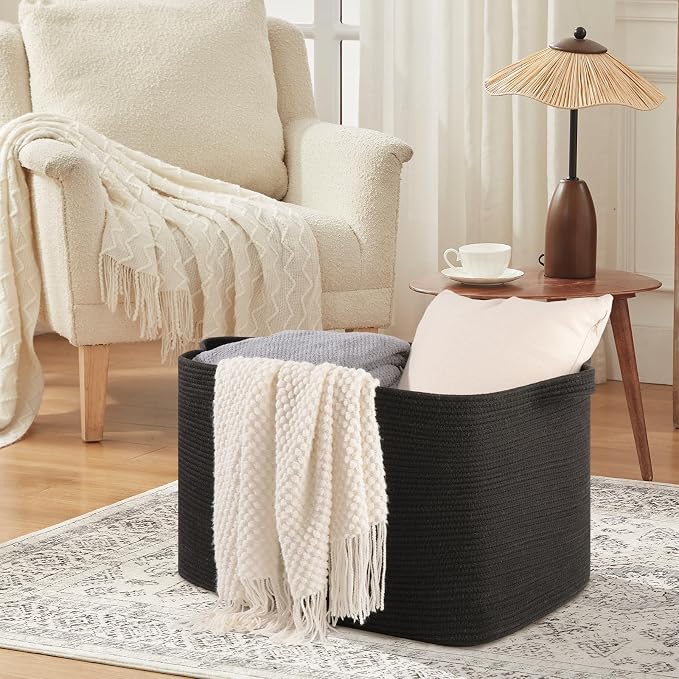 Extra-Large Woven Blanket Basket - Field & Blessing
