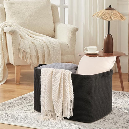 Extra-Large Woven Blanket Basket - Field & Blessing