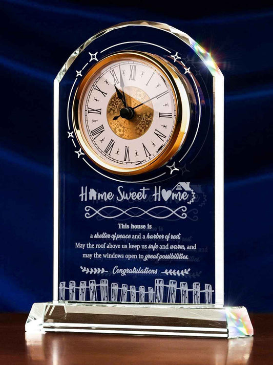 House Warming Gifts New Home,Crystal Quartz Clock | Housewarming Gifts Decor Ideas,Unique New Home Gifts for Men Women Couple Friend Family