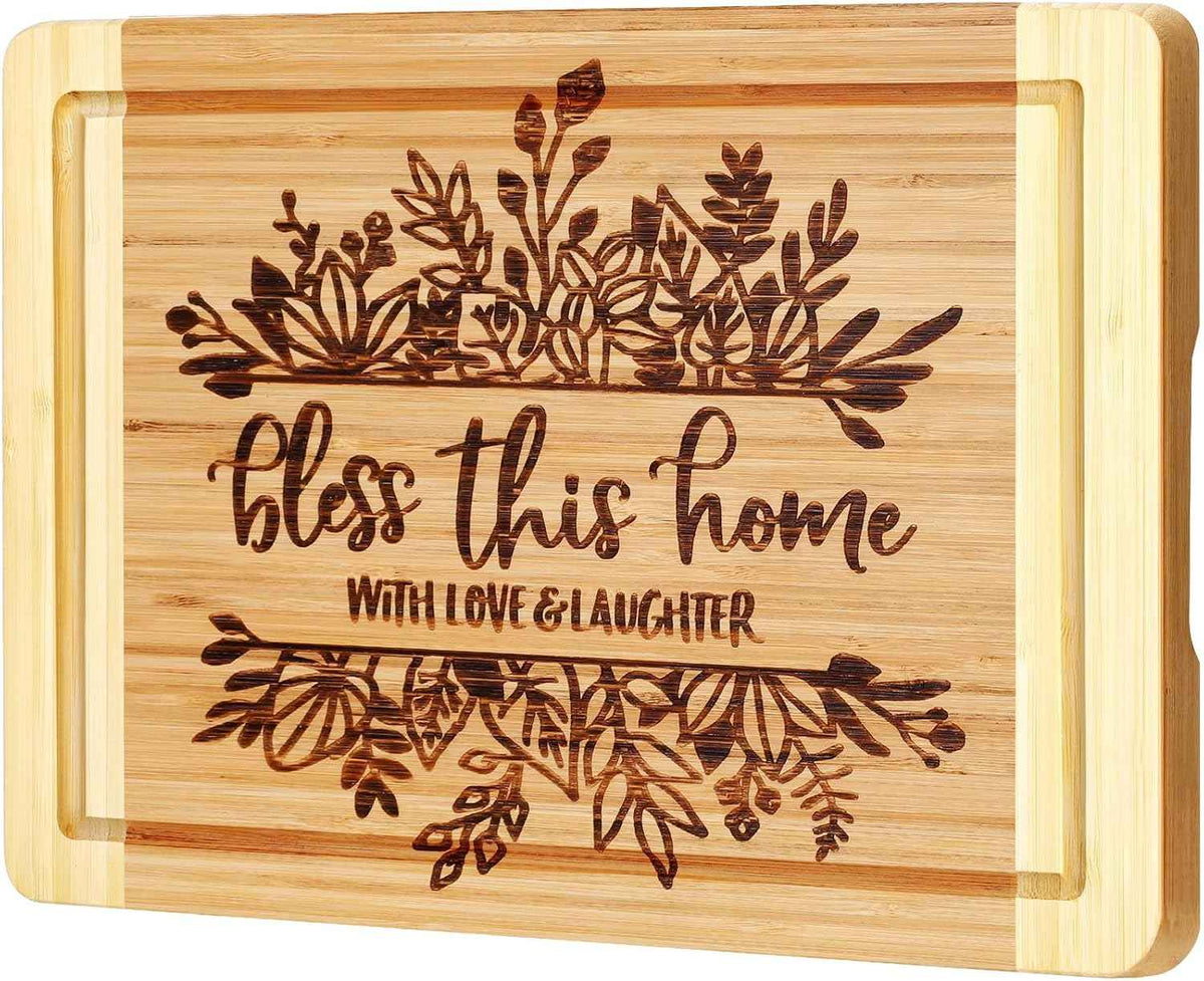 House Warming Gifts New Home, Engraved Cutting Board Housewarming Gifts | New Home Gift Ideas for New Homeowner, New House Gifts for Women Men Couple Neighbor Friend Family - Bless This Home