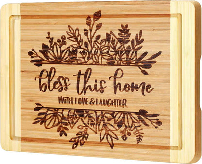 House Warming Gifts New Home, Engraved Cutting Board Housewarming Gifts | New Home Gift Ideas for New Homeowner, New House Gifts for Women Men Couple Neighbor Friend Family - Bless This Home