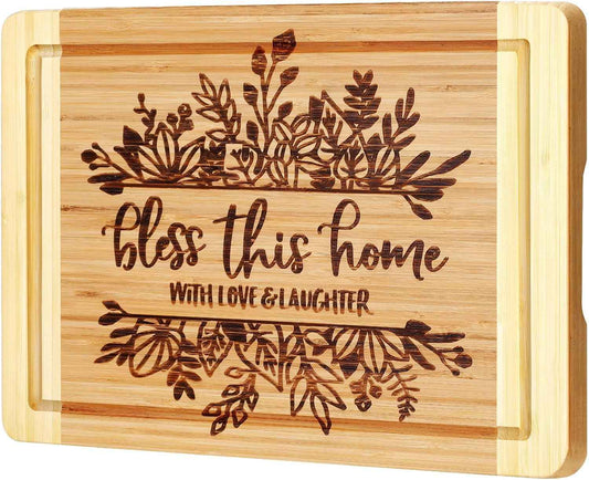 House Warming Gifts New Home, Engraved Cutting Board Housewarming Gifts | New Home Gift Ideas for New Homeowner, New House Gifts for Women Men Couple Neighbor Friend Family - Bless This Home