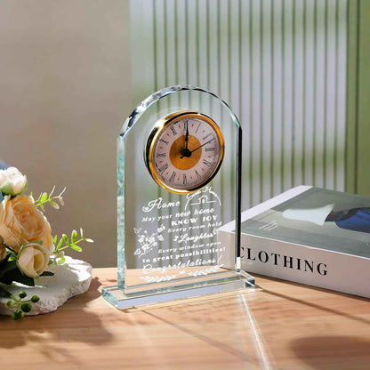Qianwei House Warming Gifts New Home - Crystal Clock Gifts for Home Decor - Best Unique Housewarming Decor Ideas for New House Homeowner Men Friend Family | Home Decor Best Unique Housewarming Decoration Present Gifts Ideas For New House Homeowner Coup...