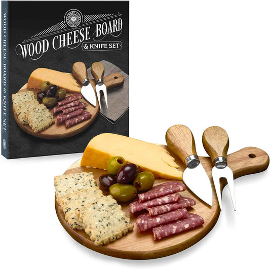 Hammer + Axe Acacia Wood Cheese Board & Knife Set – Perfect for Charcuterie Boards, Wine Pairings, & Dinner Parties| Charcuterie Board Serving Tray Kitchen Essential| Housewarming, Wedding, Home Gift
