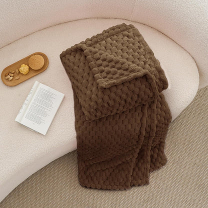 Brown Jacquard Cozy Throw Blanket