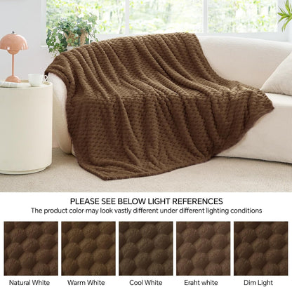 Brown Jacquard Cozy Throw Blanket