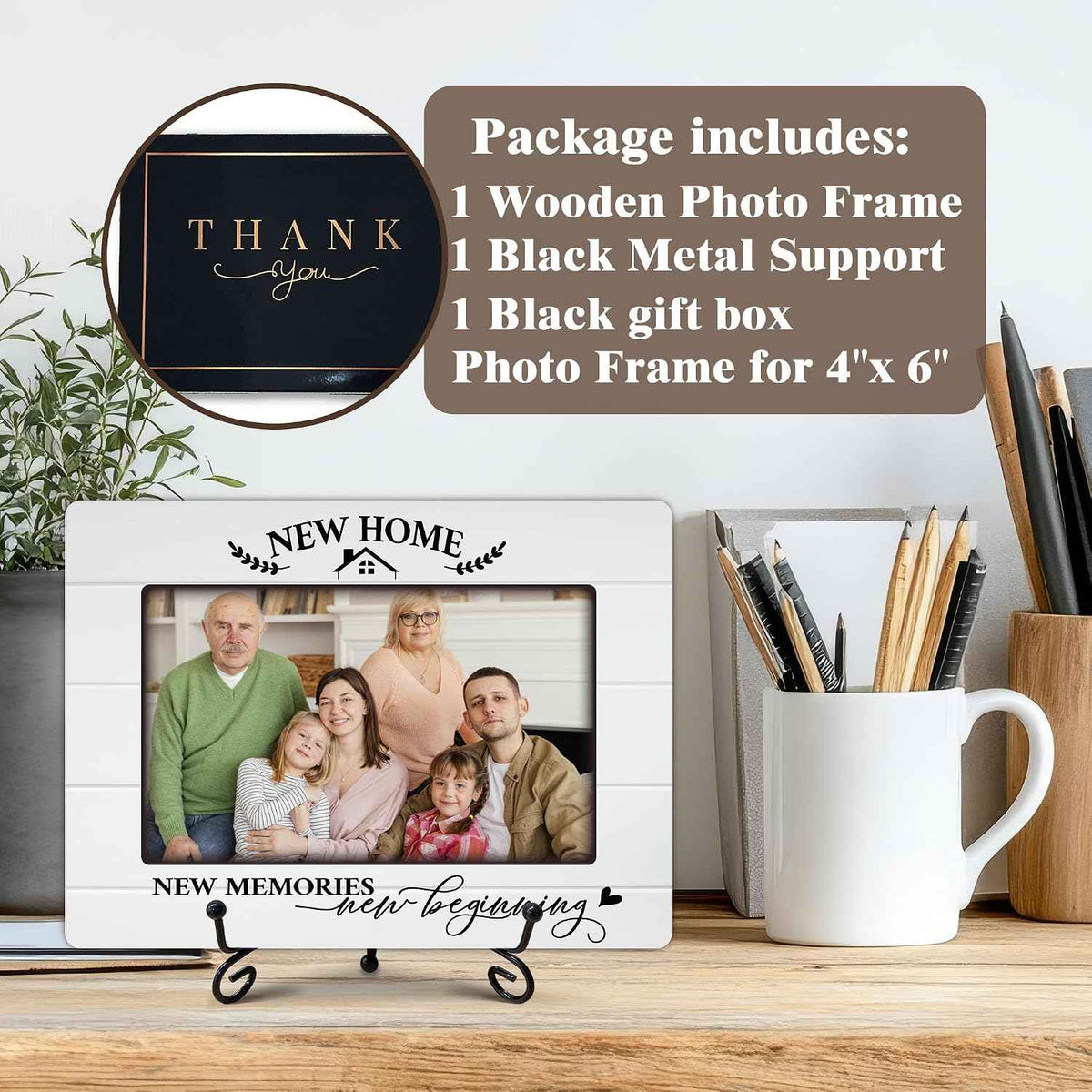 New Home Family Picture Frame for 4 x 6 Photos