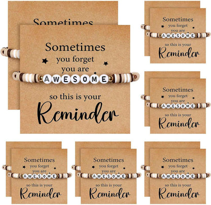 Huquary 24 Set Employee Appreciation Bracelets Team Gift Bulk Sometimes You Forget You Are Awesome Bracelets with Card Motivational Party Favor for Coworker Teacher Doctor Nurse Social Worker Gift