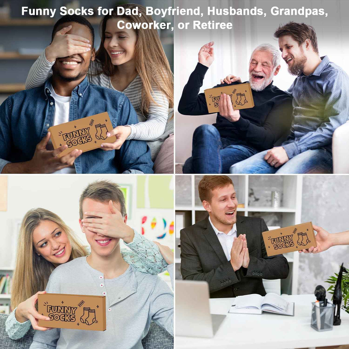 Funny Birthday Gifts for Men Dad Father Husband Grandpa from Daughter | Novelty Socks thanksgiving White Elephant Gag Gift for Adult
