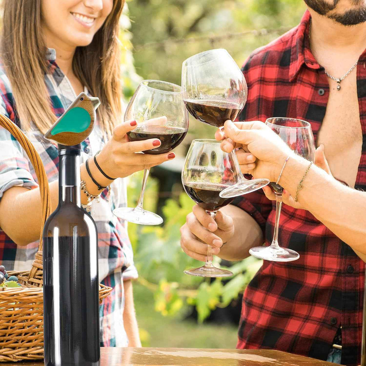Songbird Specialties Singing Bird Wine Bottle Pourer, Turquoise | It chirps as you pour and gets guests smiling. A fun wine gift for bird lovers, wine lovers, and anyone who entertains.