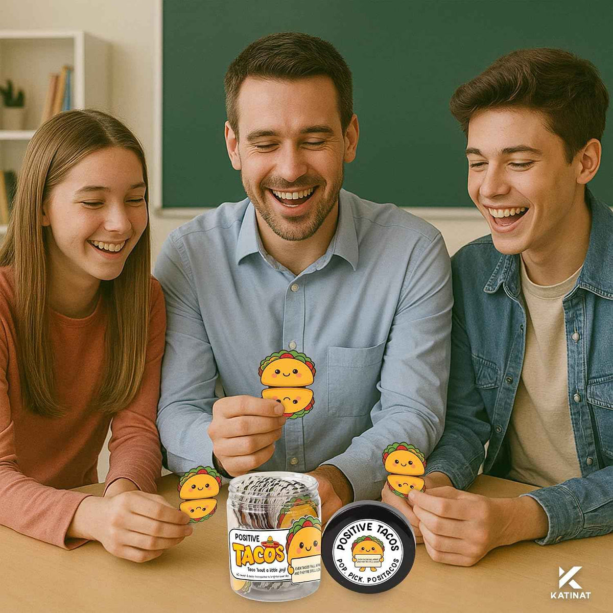 Positive Taco Jar 60 Positive Affirmation Cards Funny Birthday Gifts for Women Men Son Dad Mom Daughter Sister Friend Coworkers Student Teacher Back to School Gifts Mexican Fiesta Party Decorations