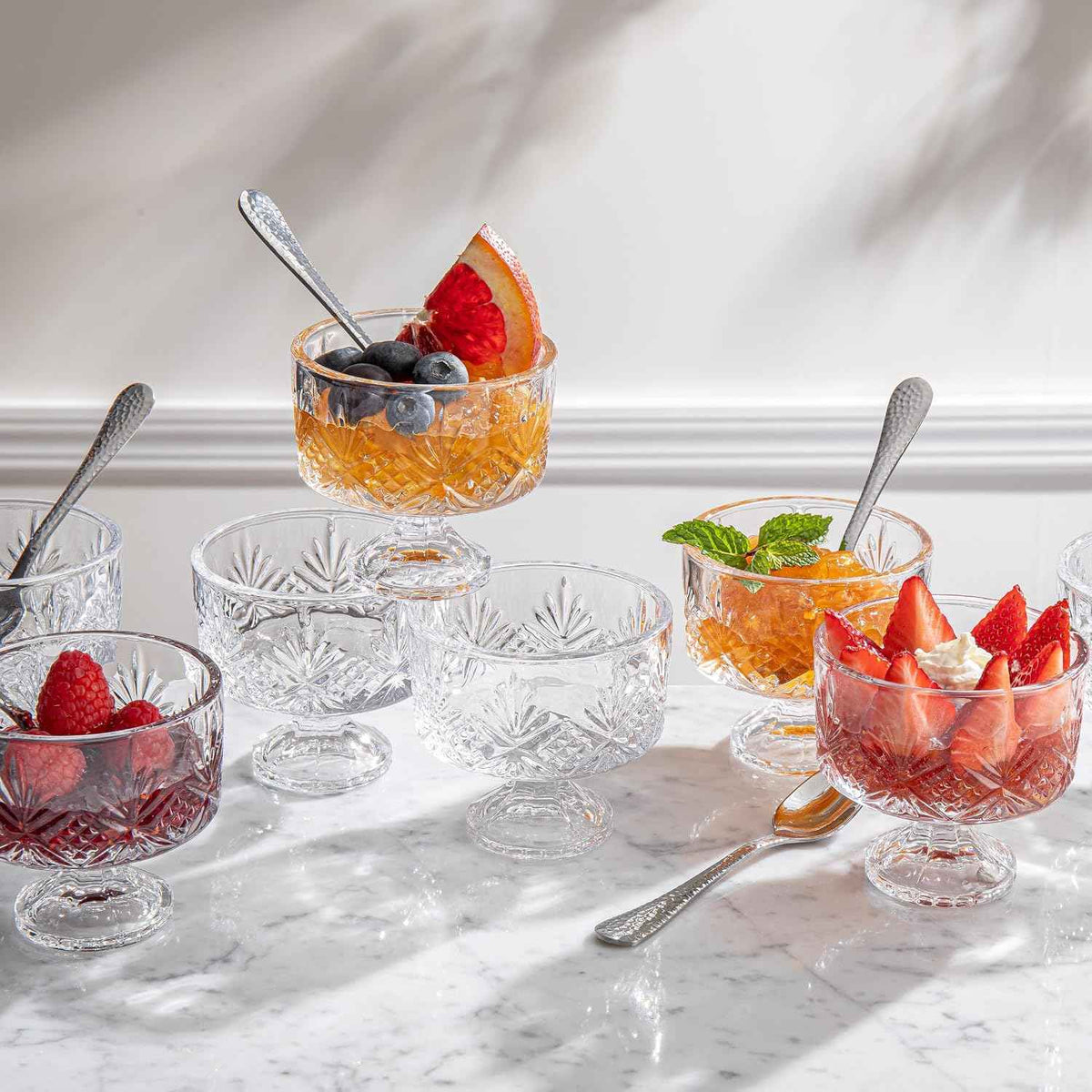Godinger Glass Dublin Tasters Trifle, Custom, Clear, 16 Pc Set