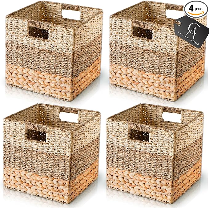 Woven Storage Cube Basket Set of Four - Field & Blessing