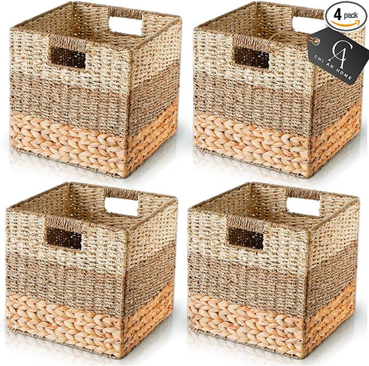 Woven Storage Cube Basket Set of Four - Field & Blessing