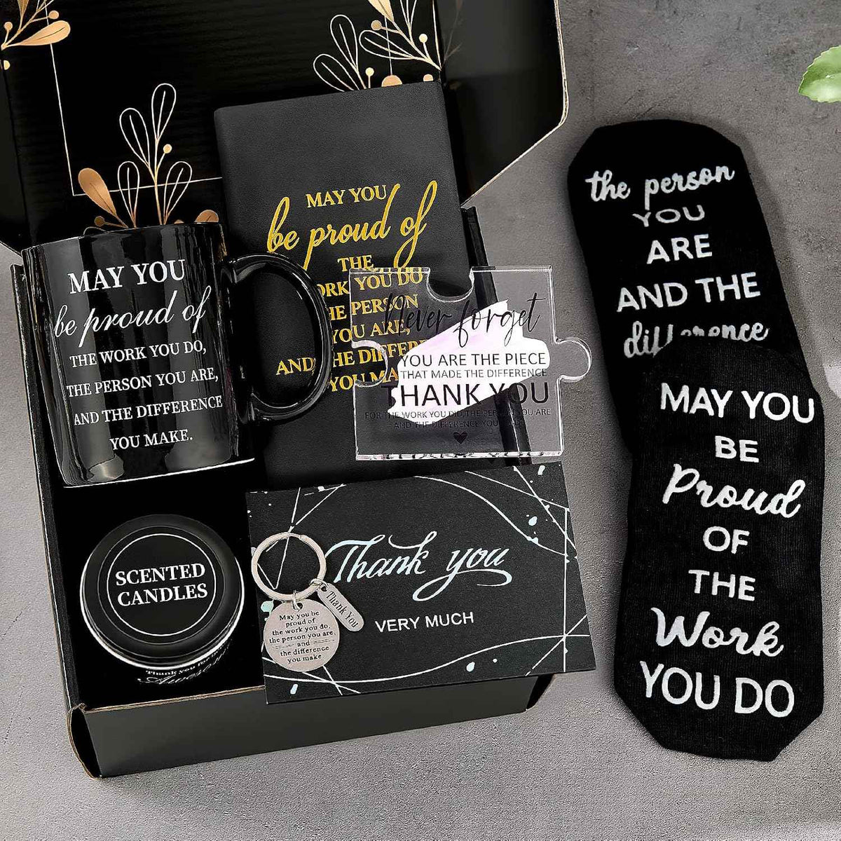 Employee Appreciation Gifts,Coworker Appreciation Gifts Box Office Present | Gifts Box with Mug,Journal Notebook,Socks,Acrylic Medal,Thank You Gift for Employee Coworker Team Staff Manager Assistant