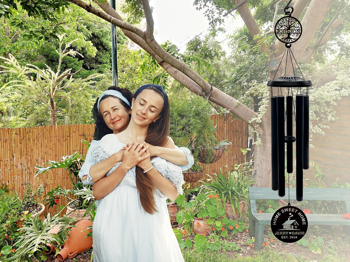Personalized Housewarming Wind Chimes,House Warming Gifts New Home | Custom New Home Gifts for Women, Men & Couples,Outdoor Decor for Patio, Garden & Yard