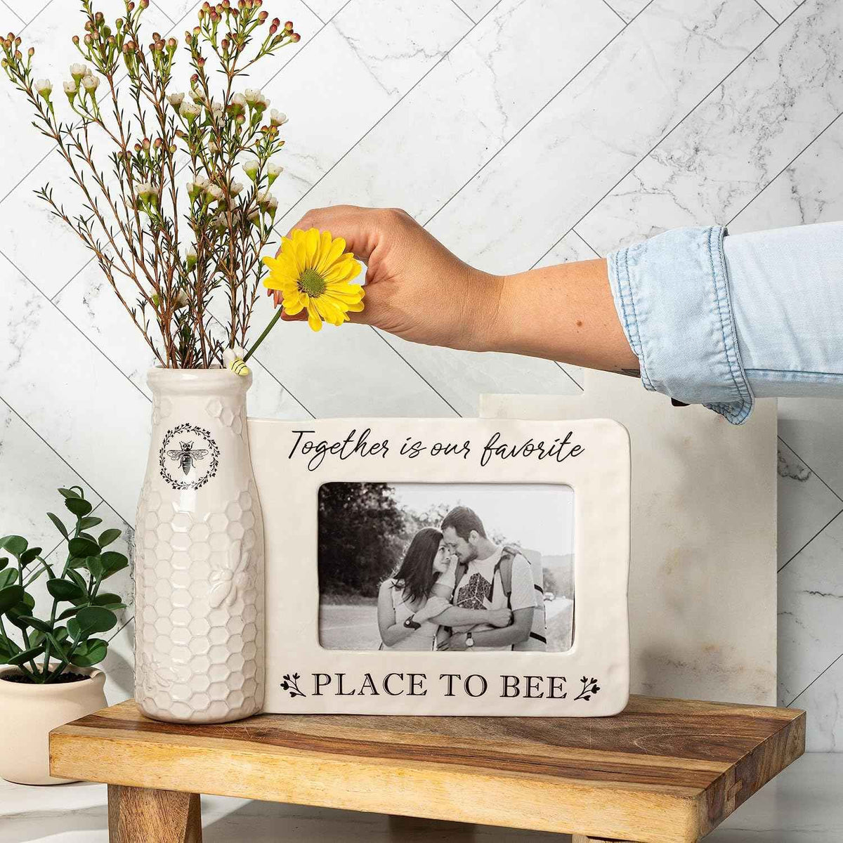 Ceramic Bee Vase & Photo Frame