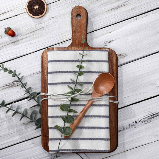 Reallnaive Housewarming Gifts New Homeowners, 4 Pcs Cutting Board Set | Wooden Spoon Eucalyptus Towel, Kitchen Essentials for Home, Farmhouse Gift for Wedding Hostess, Decorative Functional