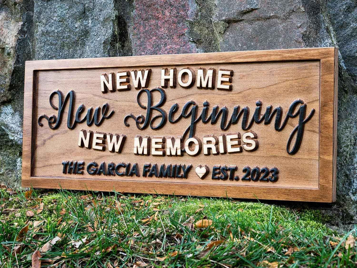 3D Wood Carved Personalized New Home Family Name Sign, Established Date | Custom Established Date, Wall Art, Housewarming Gift, Realtor Gift