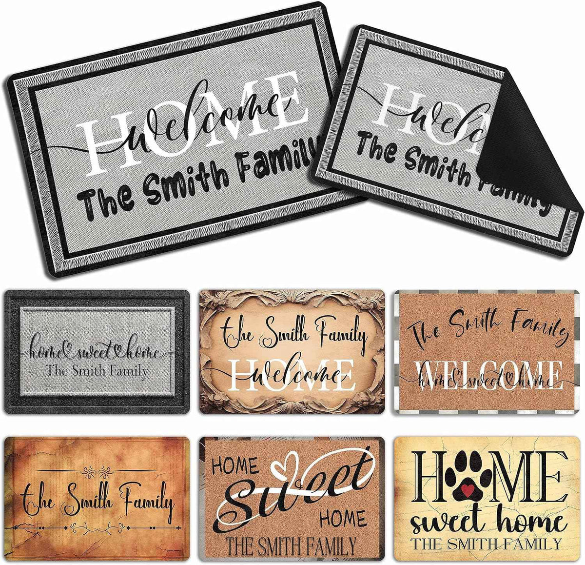 Ship Next Day, Personalized Door Mat, Custom Doormat with Family Name, Housewarming Gifts, Wedding Gifts for Couple, Customized Door Mat for Outdoor Decor, Anti-Slip Backing