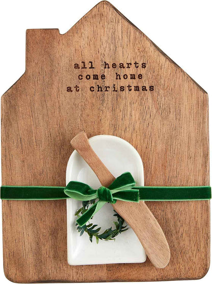Mud Pie House Dip Cup Set, board 10" x 7 1/2", Brown