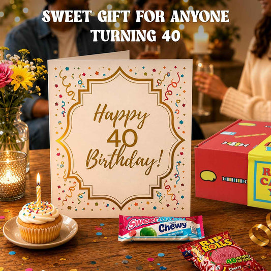 RETRO CANDY YUM 1986 Birthday Gift Box, 18-Kinds Retro Candy Assortment | Retro Candies Themed Nostalgia Gift Box, 40th Birthday Surprise for Men, Women, Parents, Friends & Family Members