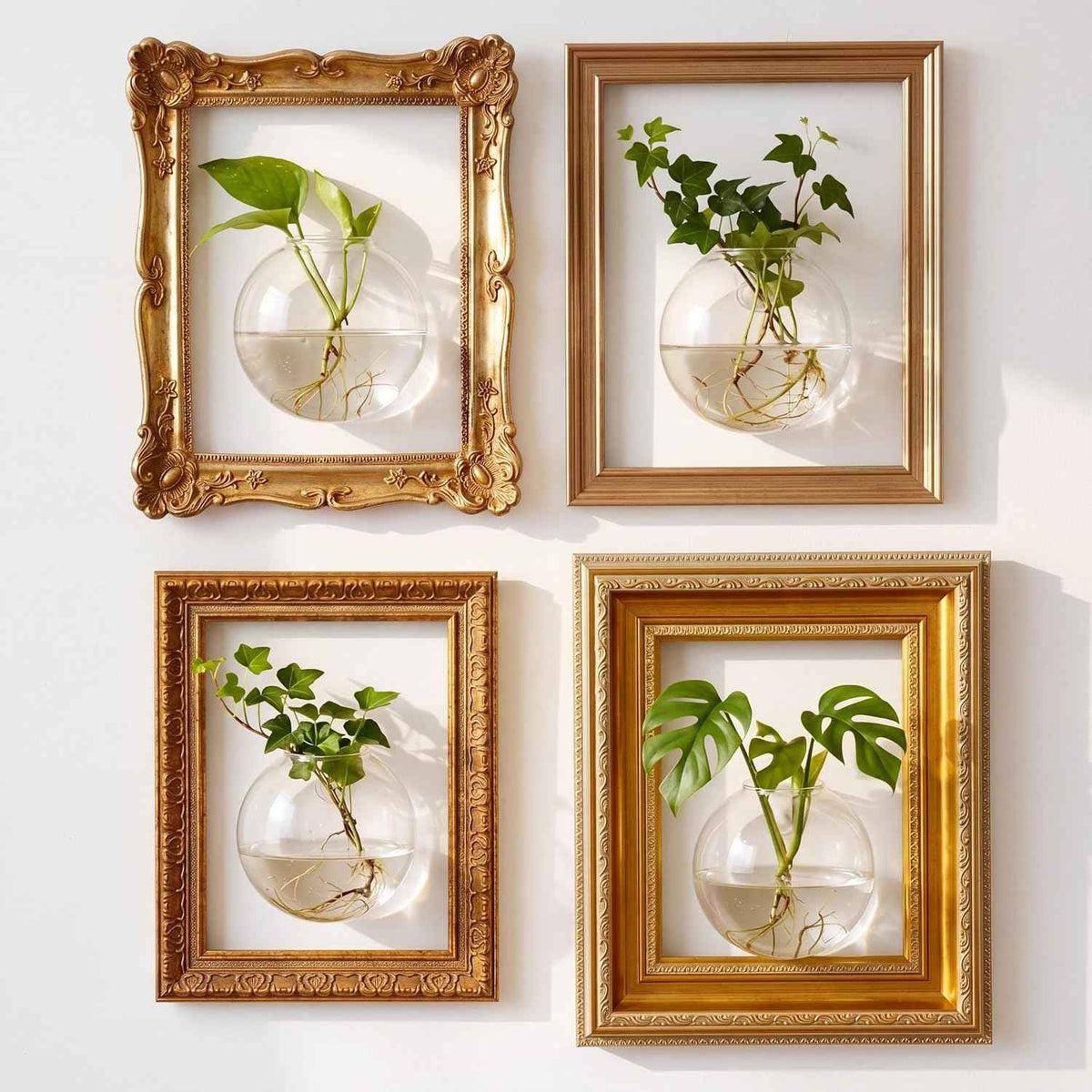 Vintage Frame Wall Propagation Vase Set, 4 Piece