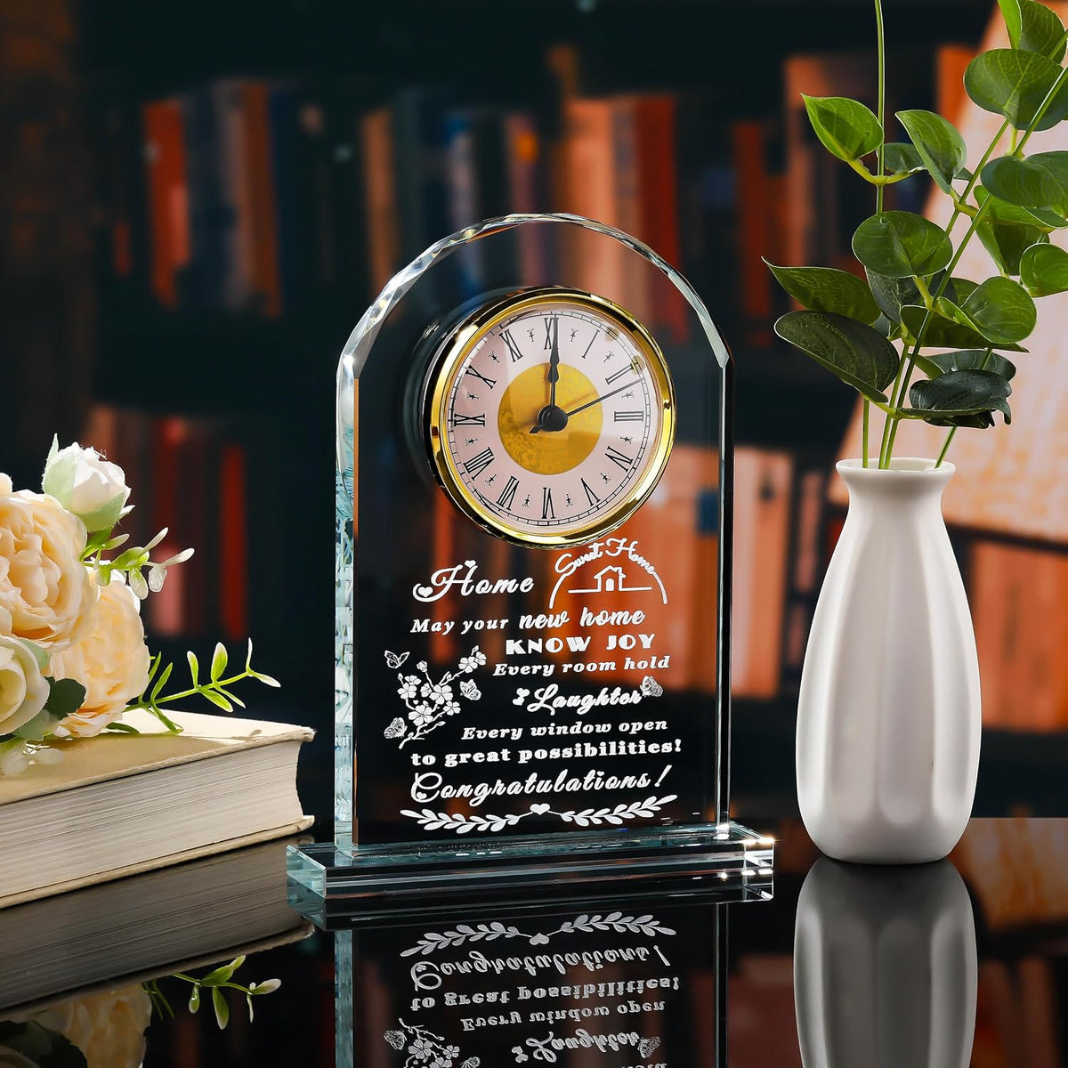 Qianwei House Warming Gifts New Home - Crystal Clock Gifts for Home Decor - Best Unique Housewarming Decor Ideas for New House Homeowner Men Friend Family | Home Decor Best Unique Housewarming Decoration Present Gifts Ideas For New House Homeowner Coup...