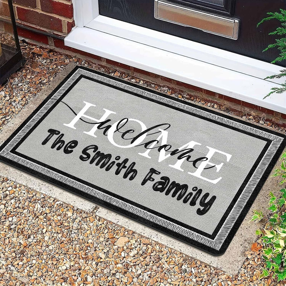 Ship Next Day, Personalized Door Mat, Custom Doormat with Family Name, Housewarming Gifts, Wedding Gifts for Couple, Customized Door Mat for Outdoor Decor, Anti-Slip Backing