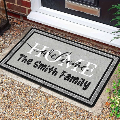 Ship Next Day, Personalized Door Mat, Custom Doormat with Family Name, Housewarming Gifts, Wedding Gifts for Couple, Customized Door Mat for Outdoor Decor, Anti-Slip Backing