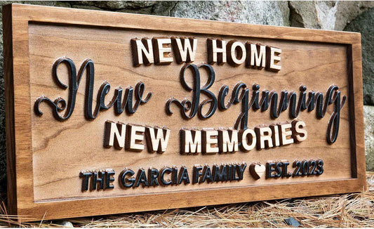 3D Wood Carved Personalized New Home Family Name Sign, Established Date | Custom Established Date, Wall Art, Housewarming Gift, Realtor Gift